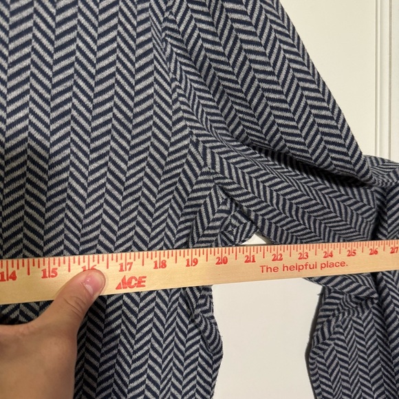 Tommy Hilfiger Cardigan Herringbone Navy Blue and White Size XL Academia Preppy - Picture 6 of 8